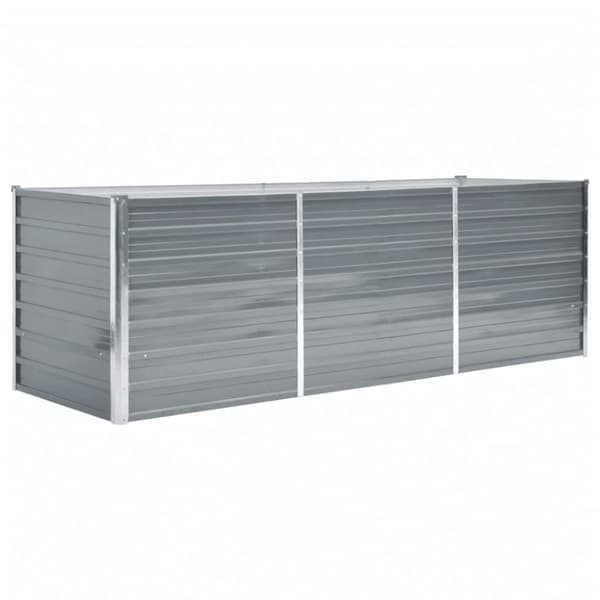 vidaXL forhøjet plantekasse 240x80x77 cm galvaniseret stål grå -  Plantekrukker
