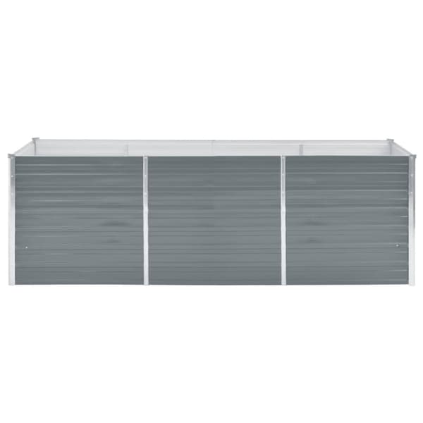 vidaXL forhøjet plantekasse 240x80x77 cm galvaniseret stål grå -  Plantekrukker