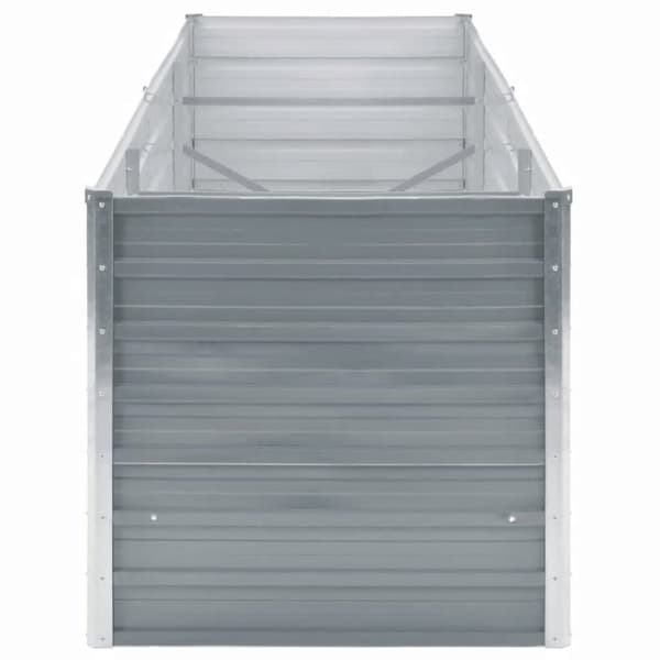 vidaXL forhøjet plantekasse 240x80x77 cm galvaniseret stål grå -  Plantekrukker