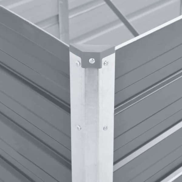 vidaXL forhøjet plantekasse 240x80x77 cm galvaniseret stål grå -  Plantekrukker