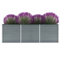 Miniatyrbillede 1 af 8: vidaXL forhøjet plantekasse 240x80x77 cm galvaniseret stål grå -  Plantekrukker