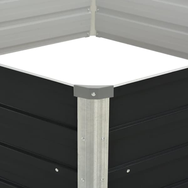 vidaXL hævet plantekasse 129x129x45 cm galvaniseret stål antracitgrå -  Plantekrukker