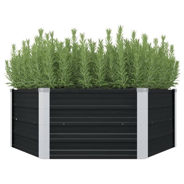 vidaXL hævet plantekasse 129x129x45 cm galvaniseret stål antracitgrå -  Plantekrukker