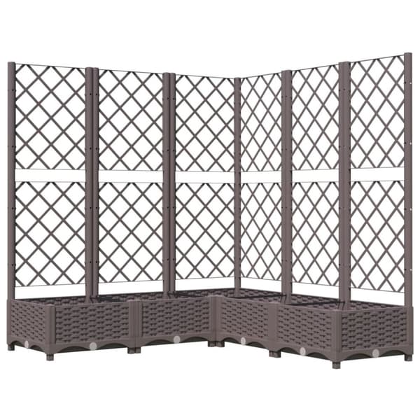 vidaXL plantekasse med espalier 120x120x121,5 cm PP brun -  Plantekrukker