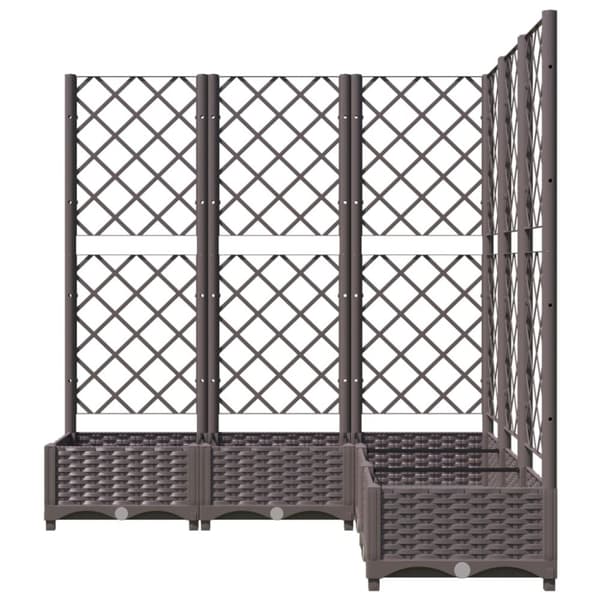 vidaXL plantekasse med espalier 120x120x121,5 cm PP brun -  Plantekrukker