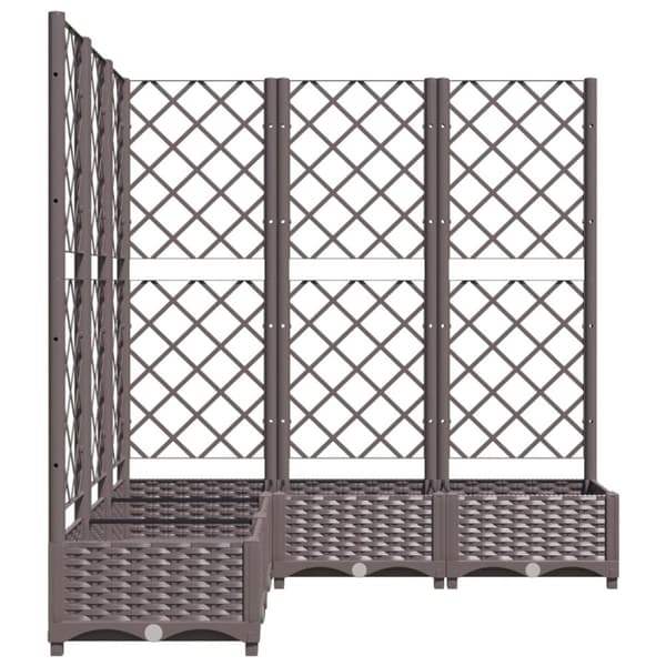 vidaXL plantekasse med espalier 120x120x121,5 cm PP brun -  Plantekrukker