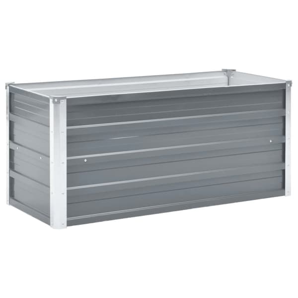 vidaXL forhøjet plantekasse 100x40x45 cm galvaniseret stål grå - Plantekrukker