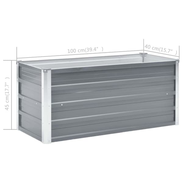 vidaXL forhøjet plantekasse 100x40x45 cm galvaniseret stål grå - Plantekrukker