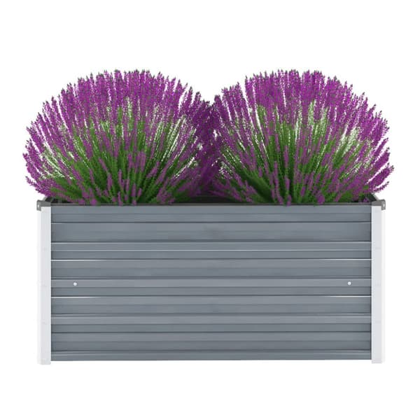 vidaXL forhøjet plantekasse 100x40x45 cm galvaniseret stål grå -  Plantekrukker