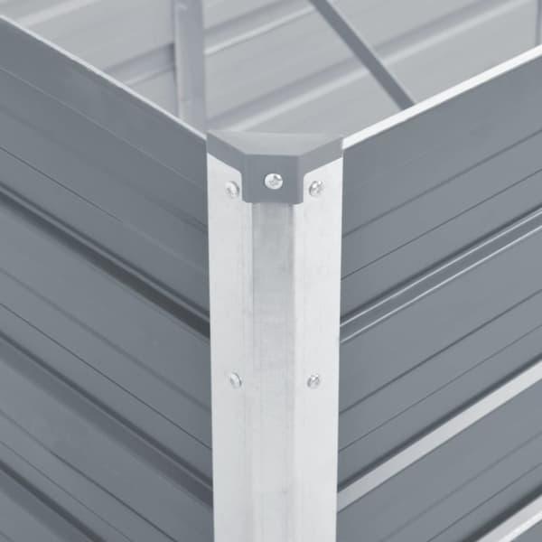 vidaXL forhøjet plantekasse 129x129x77 cm galvaniseret stål grå -  Plantekrukker