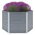 Miniatyrbillede 1 af 7: vidaXL forhøjet plantekasse 129x129x77 cm galvaniseret stål grå -  Plantekrukker