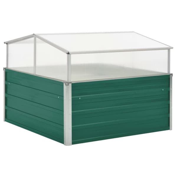 vidaXL Växthus grön 100x100x77 cm galvaniserat stål -  Krukor & odlingslådor