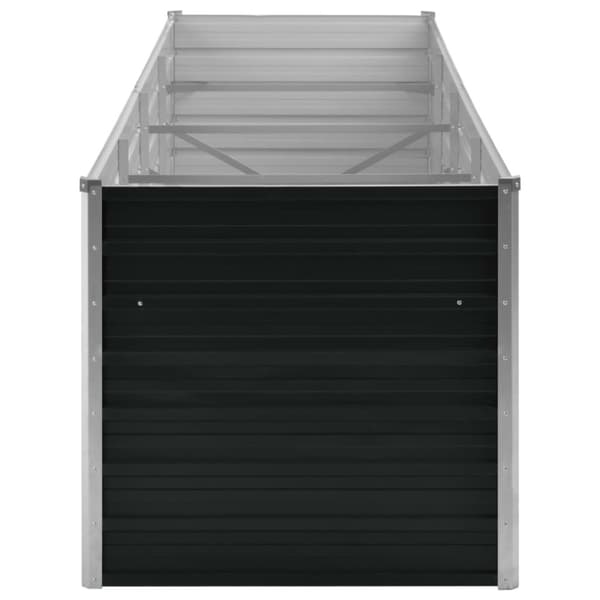 vidaXL Odlingslåda upphöjd antracit 320x80x77 cm galvaniserat stål -  Krukor & odlingslådor