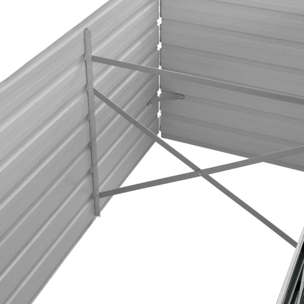 vidaXL Odlingslåda upphöjd antracit 320x80x77 cm galvaniserat stål -  Krukor & odlingslådor