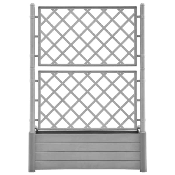 vidaXL plantekasse med espalier 100x43x142 cm PP stengrå -  Plantekrukker