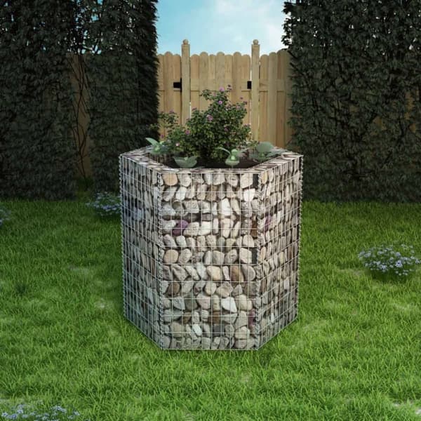 vidaXL sekskantet gabion-højbed 100x90x100 cm -  Plantekrukker