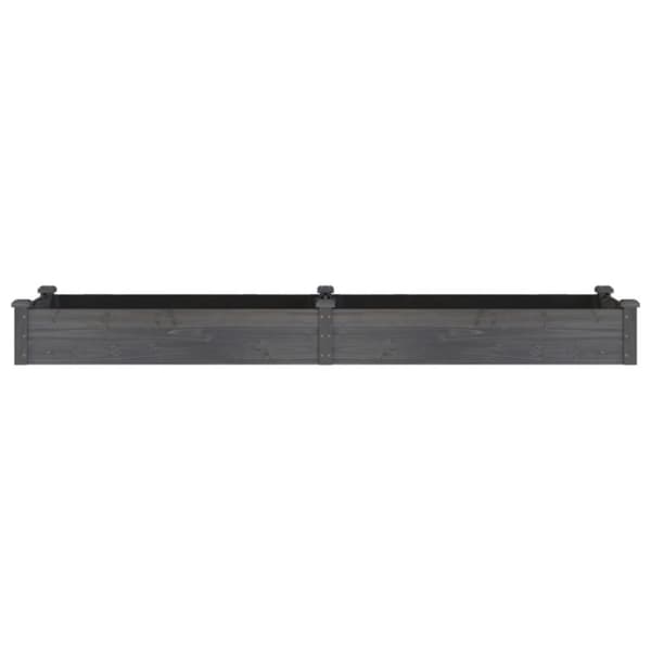 vidaXL Odlingslåda med foder grå 240x60x25 cm massivt granträ - Krukor & odlingslådor