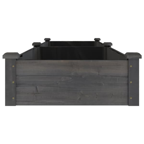 vidaXL Odlingslåda med foder grå 240x60x25 cm massivt granträ -  Krukor & odlingslådor