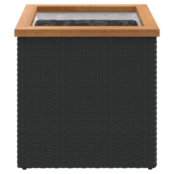 vidaXL plantekasse 40x40x40 cm polyrattan sort - Plantekrukker