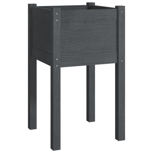 vidaXL Puutarhan kukkalaatikot 2 kpl harmaa 40x40x70 cm täysi mänty - Kukkaruukut & istutuslaatikot