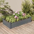 Miniatyrbillede 1 af 9: vidaXL højbed med foring 120x60x25 cm massivt fyrretræ grå -  Plantekrukker
