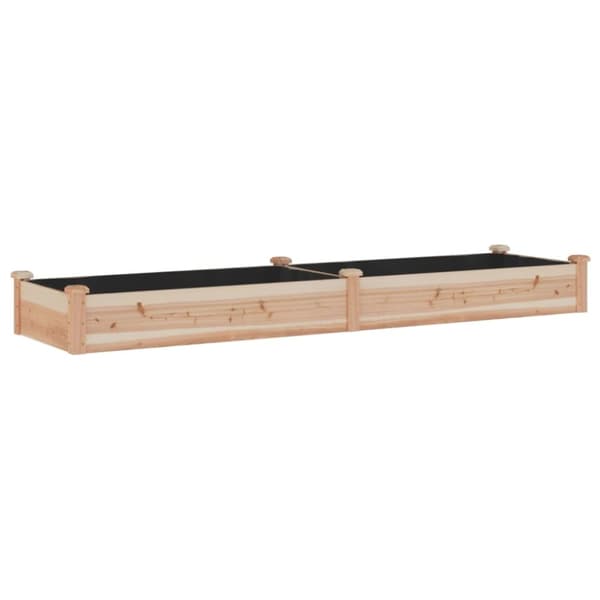 vidaXL Odlingslåda med foder 240x60x25 cm massivt granträ - Krukor & odlingslådor