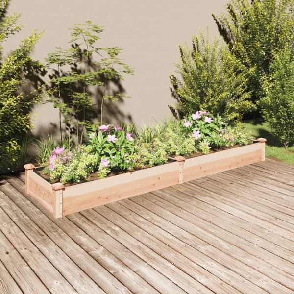 vidaXL Odlingslåda med foder 240x60x25 cm massivt granträ - Krukor & odlingslådor