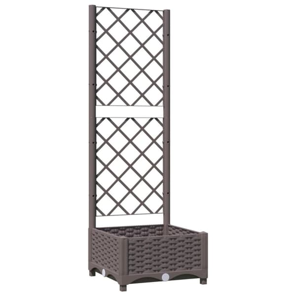 vidaXL Odlingslåda med spaljé brun 40x40x121,5 cm PP -  Krukor & odlingslådor