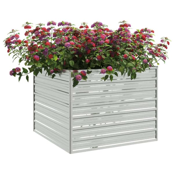 vidaXL højbed 100x100x77 cm galvaniseret stål sølvfarvet - Plantekrukker