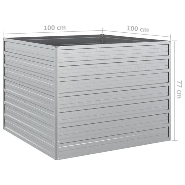 vidaXL højbed 100x100x77 cm galvaniseret stål sølvfarvet -  Plantekrukker