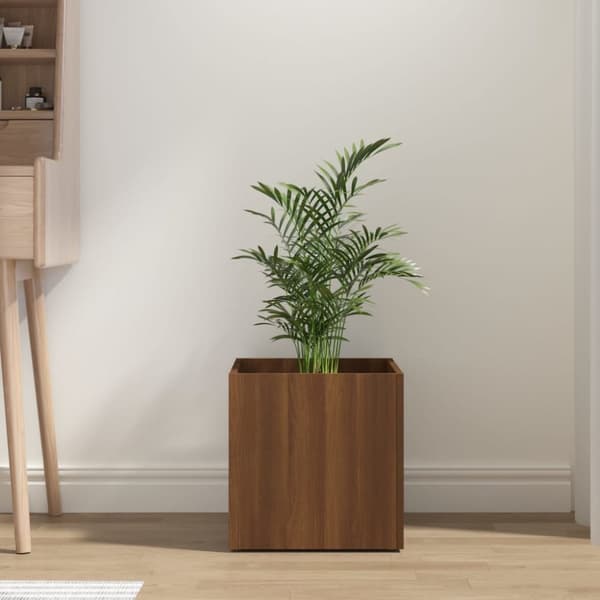 vidaXL Odlingslåda brun ek 40x40x40 cm konstruerat trä - Krukor & odlingslådor