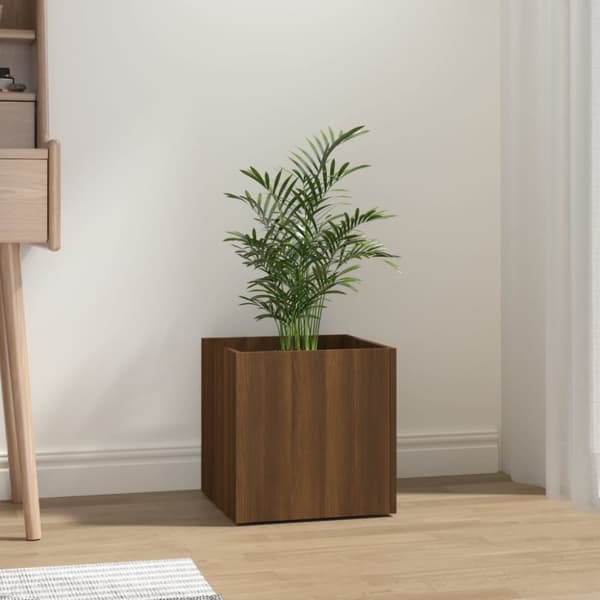 vidaXL Odlingslåda brun ek 40x40x40 cm konstruerat trä - Krukor & odlingslådor