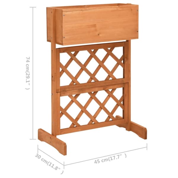vidaXL plantekasse med espalier 45x30x74 cm massivt fyrretræ orange - Plantekrukker