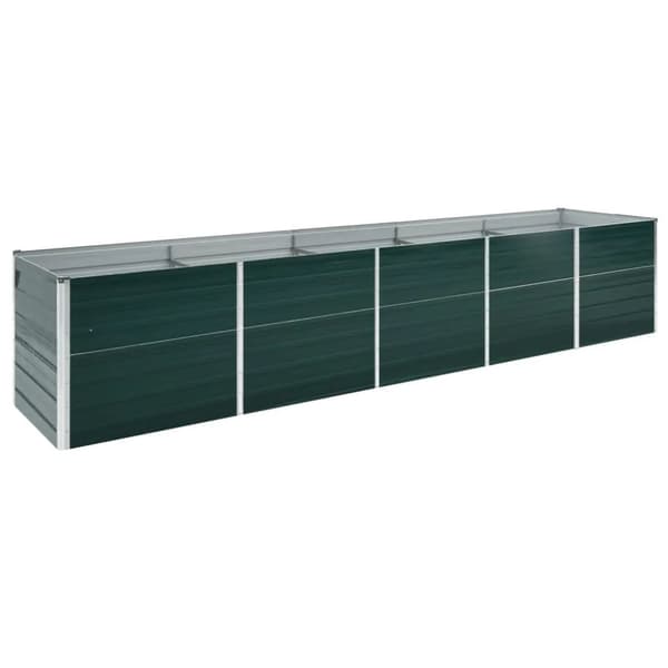 vidaXL Odlingslåda upphöjd galvaniserat stål 400x80x45 cm grön -  Krukor & odlingslådor