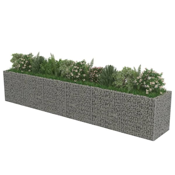 vidaXL gabion-højbed 540x90x100 cm galvaniseret stål - Plantekrukker