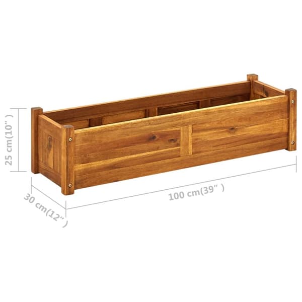 vidaXL højbed 100x30x25 cm akacietræ - Plantekrukker