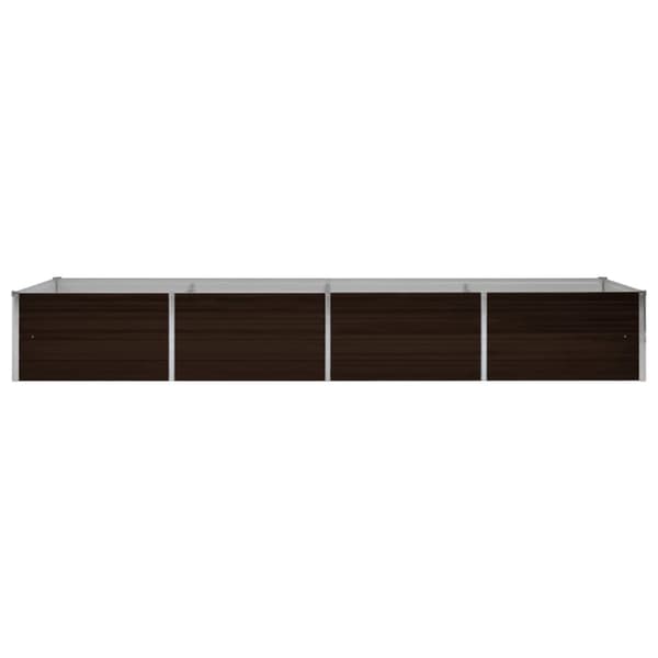 vidaXL hævet plantekasse 320x80x45 cm galvaniseret stål brun -  Plantekrukker