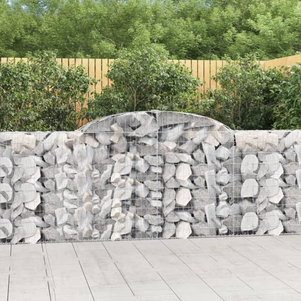 vidaXL Gabioner bågformade 2 st 300x30x100/120 cm galvaniserat järn -  Krukor & odlingslådor