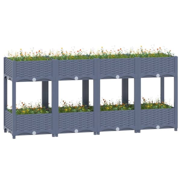 vidaXL højbed 160x40x71 cm polypropylen - Plantekrukker