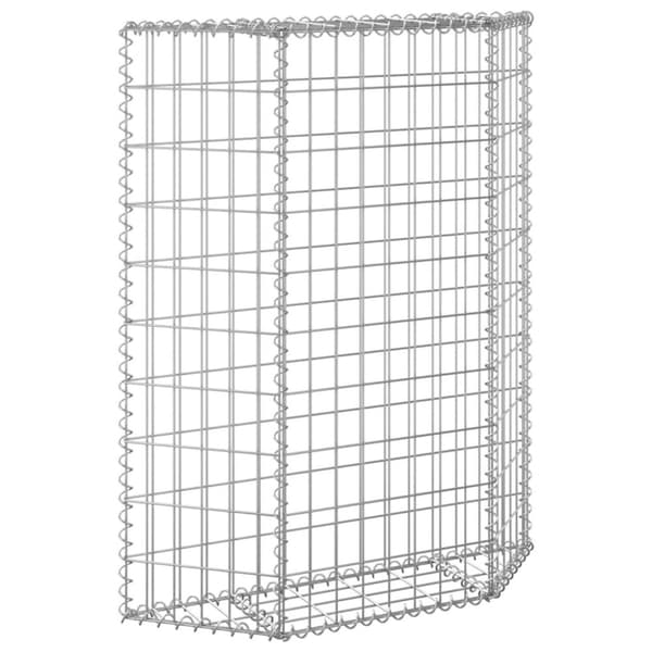 vidaXL Gabion trapets upphöjd galvaniserat stål 80x20x100 cm -  Krukor & odlingslådor