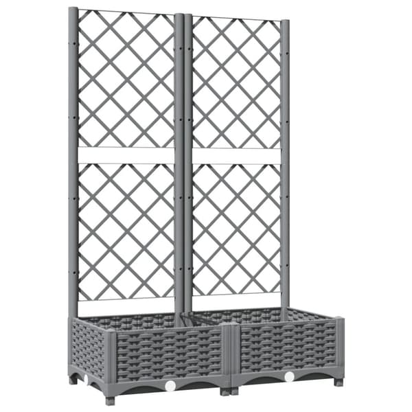 vidaXL Odlingslåda med spaljé ljusgrå 80x40x121,5 cm PP -  Krukor & odlingslådor