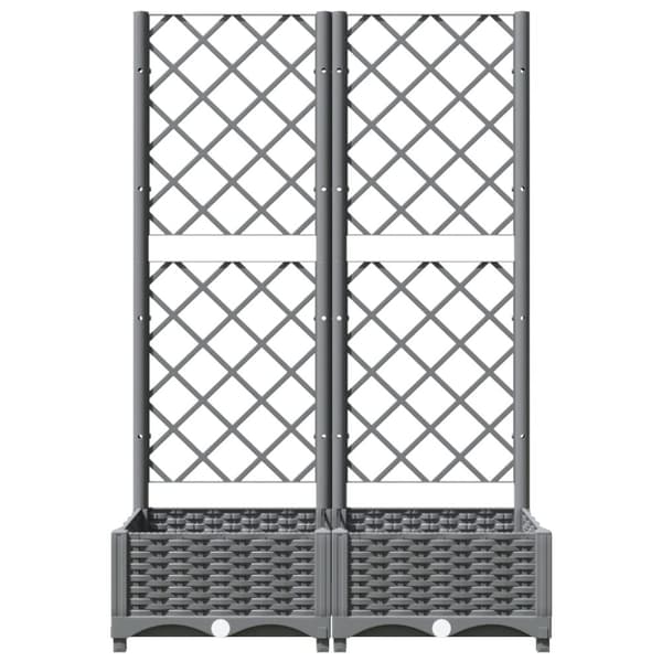 vidaXL Odlingslåda med spaljé ljusgrå 80x40x121,5 cm PP -  Krukor & odlingslådor