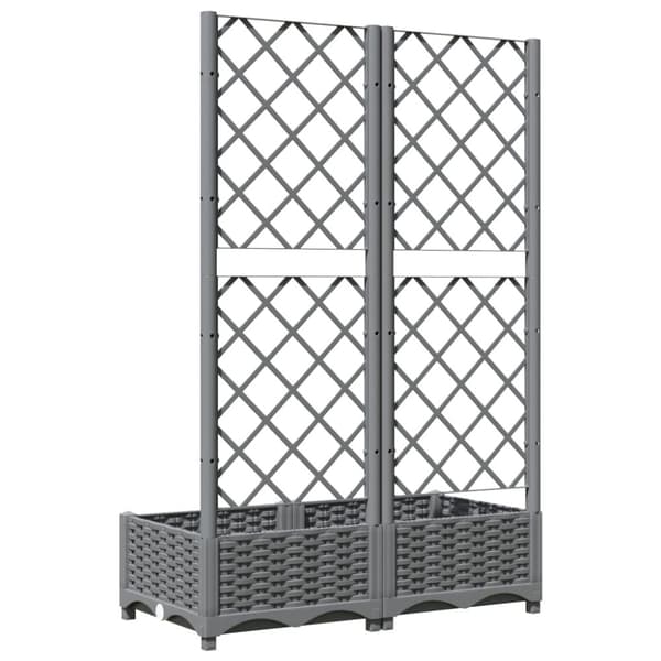 vidaXL Odlingslåda med spaljé ljusgrå 80x40x121,5 cm PP -  Krukor & odlingslådor