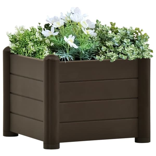 vidaXL højbed 43x43x35 cm PP mokkafarvet -  Plantekrukker