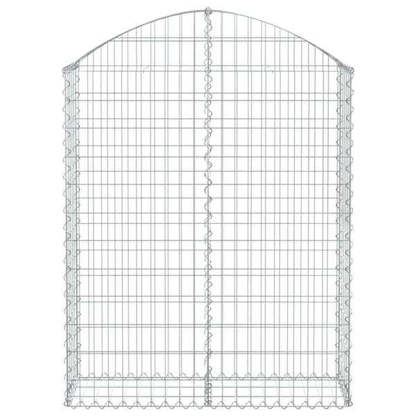 vidaXL Kaareva kivikori 100x30x120/140 cm galvanoitu rauta -  Kukkaruukut & istutuslaatikot