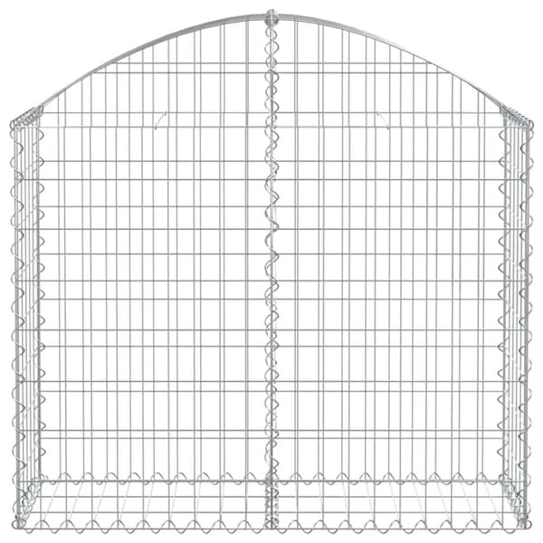 vidaXL Kaareva kivikori 100x30x80/100 cm galvanoitu rauta -  Kukkaruukut & istutuslaatikot