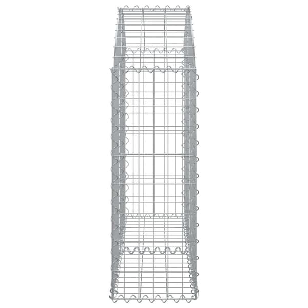 vidaXL Kaareva kivikori 100x30x80/100 cm galvanoitu rauta -  Kukkaruukut & istutuslaatikot