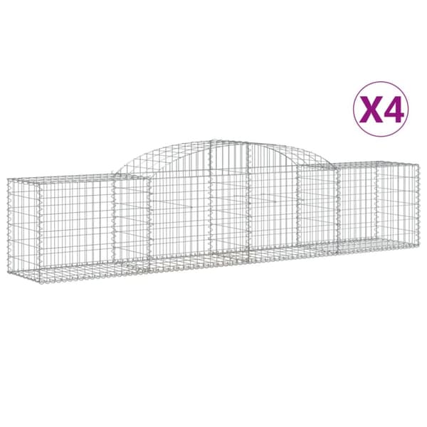 vidaXL buede gabionkurve 4 stk. 300x50x60/80 cm galvaniseret jern - Plantekrukker