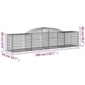 Miniatyrbillede 7 af 7: vidaXL buede gabionkurve 4 stk. 300x50x60/80 cm galvaniseret jern -  Plantekrukker