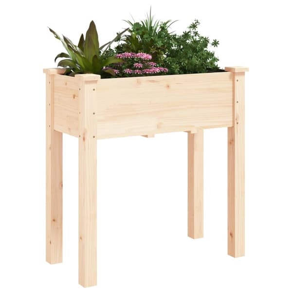 vidaXL Odlingslåda med foder 71x37x76 cm massivt granträ -  Krukor & odlingslådor